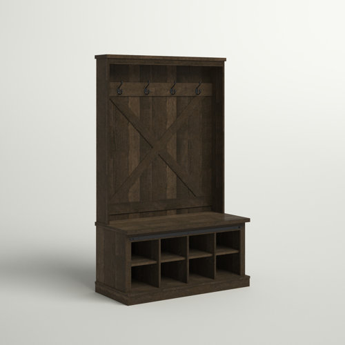 Sand & Stable Allan 39.6'' Wide Hall Tree with Bench and Shoe Storage